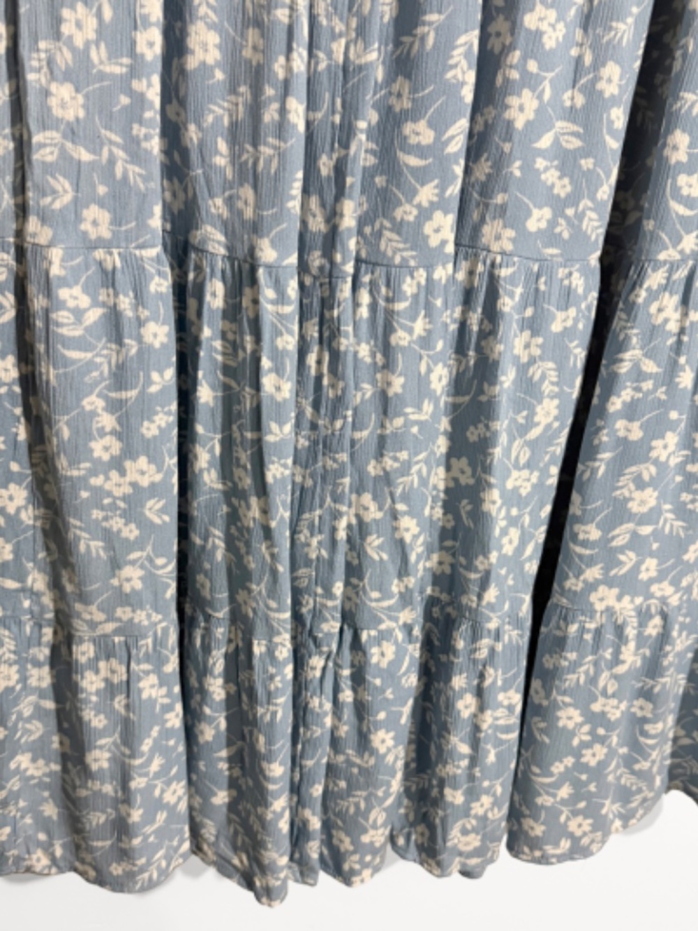 Light Blue Floral Tiered Maxi Skirt - Picture 4 of 12